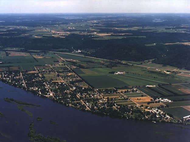 Aerial View of the City Of Buffalo City, Wisconsin Aerial View of the City Of Buffalo City, Wisconsin
